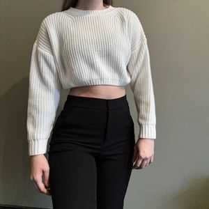 White Cropped Sweater
